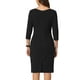 thumbnail image 3 of VESTIDO DE TRABAJO PARA MUJER INSPIRE CHIC CON MANGAS 3/4 Y ESCOTE BARCO, VESTIDOS LÁPIZ ELEGANTES, NEGRO, 3 of 6