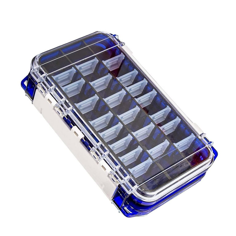 Waterproof Fishing Tackle Box Double Sided 18Cmx11Cmx4.5cm Portable Durable Fishing  Set Holder Container for Fly Fishing Hook Accessories Blue 