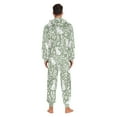 thumbnail image 4 of FORMRS Onesies Pajama for Adults Unisex Hoodie Winter Jumpsuit One Piece Sleepwear, Sizes S-2XL, Green Floral Cat Pattern, 4 of 7