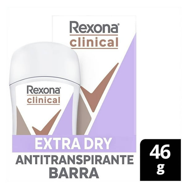 Antitranspirante Rexona clinical expert extra dry en barra para mujer 46 g