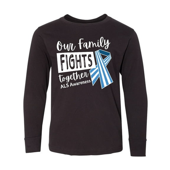 Inktastic Our Family Fights Together ALS Awareness Long Sleeve Youth T-Shirt