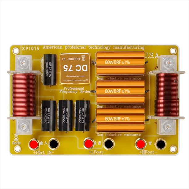 Divisor de Audio Divisor de Dos Vías Filtro de Cruce de Audio de Alto Rendimiento Tweeter de 18, 15 y 12 Pulgadas