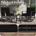 thumbnail image 6 of ASJMR 2PCS Aluminum Armrest Sofa with 2 Swivel Rocking Chairs & 45" Fire Pit Table & Glass Top Table,Outdoor Patio Furniture Conversation Set,Black, 6 of 7