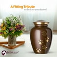 thumbnail image 2 of Ottillie Paws Series Pet Cremation Urn - X-Large, Harvest Brown Painted Finish/Vertical Brass Paws, 2 of 4