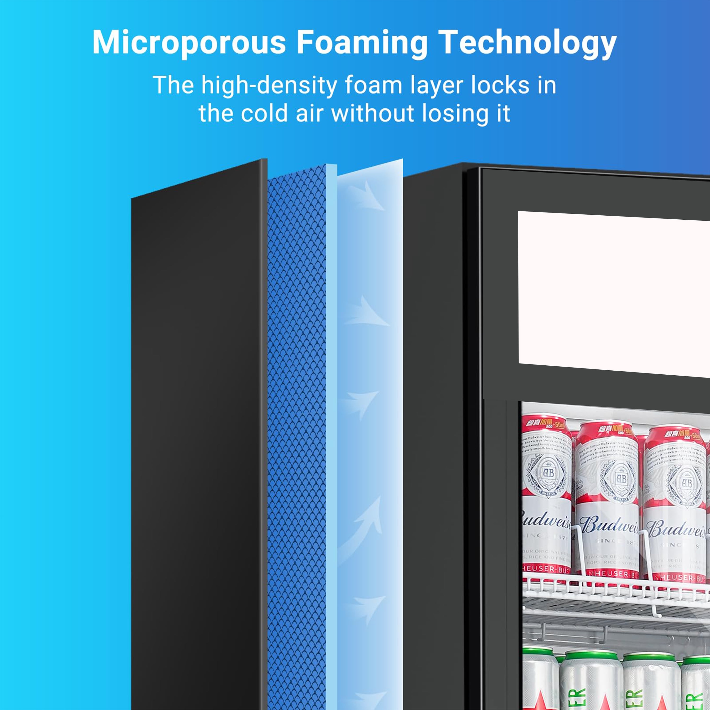 22" Single Glass Door Commercial Refrigerator, 8.1 Cu. Ft. Beverage Display Fridge, NSF Certified