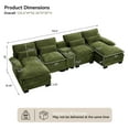 thumbnail image 4 of U-Shaped Chenille Sectional Sofa with Storage, USB Ports & Cup Holders, Deep Seat Modular Living Room Couch with Lumbar Pillows, Modern U-Shaped Design,Green, 4 of 8