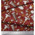 thumbnail image 3 of Soimoi Red Cotton Voile Fabric Lemon Slice & Soft Drink Beverages Print Sewing Fabric Yard 42 Inch Wide, 3 of 3