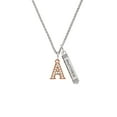 thumbnail image 2 of Delight Jewelry Rose Goldtone Crystal Initial - A - Silvertone Mother Daughter Bar Charm Necklace, 23", 2 of 4