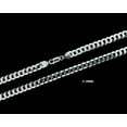 thumbnail image 3 of 7MM SOLID 925 Sterling Silver Cuban Curb Link Chain Necklace or Bracelet ITALY, 3 of 6
