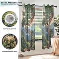 thumbnail image 3 of Yayeee Window Curtains Light Filtering 63"x52" Grommet Panel Pair Home Living Room Decor, Retro Pine Tree, 3 of 7