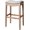Weathered Oak-Single-14.17"D x 20.27"W x 30.9"H, variant on Backless Bar Stool – 31 Inch Saddle Seat with Footrest – Natural Solid Wood Frame & Light Grey Fabric Upholstery – Ideal for Bars, Pub Tables & Tall Kitchen Counters