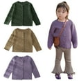 thumbnail image 2 of MXIEZI Infant Baby Girls Knitted Cardigan Sweater Thickened Button Closure Tops for Fall Winter Toddler Girls Warm Outwear Coat Cozy and Stylish Knitted Sweaters for Ages 9 Months - 7 Years old, 2 of 9