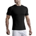 thumbnail image 2 of yillto Men Big and Tall Top Mock Neck Short Sleeve Shirts 3 Pack Undershirt Pullover Solid Color Tshirts, 2 of 5
