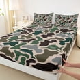 thumbnail image 4 of Feelyou Green Camo Ocean Animal Bed Sheets for Men Women, Shark Dolphin Seal King Sheets, Green Grey, 4 Pieces, 4 of 5