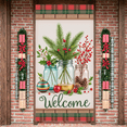 thumbnail image 2 of Festive Design Welcome Banner Decorative Seasonal Green Red Christmas Elements for Front Porch Holiday Decoration Indoor Outdoor, 2 of 9