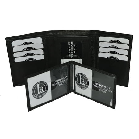 - Mens Trifold wallet with removable flap and front zipper pocket by Leatherboss