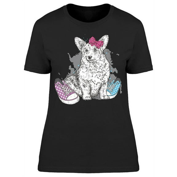 Corgi With Sneakers T-Shirt Women -Image by Shutterstock, Female Small