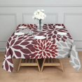 thumbnail image 3 of Red Floral and Petal Pattern Square Tablecloth,Waterproof Square Table Cover,Wipeable Spillproof Washable Table Cover for Home Kitchen Party Decor 42"X42"(107x107cm), 3 of 6