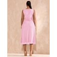 thumbnail image 2 of Baby Pink Plus Size Sleeveless Mid-Length A-Line Bodycon Dress With Ruched Detail, 2 of 6