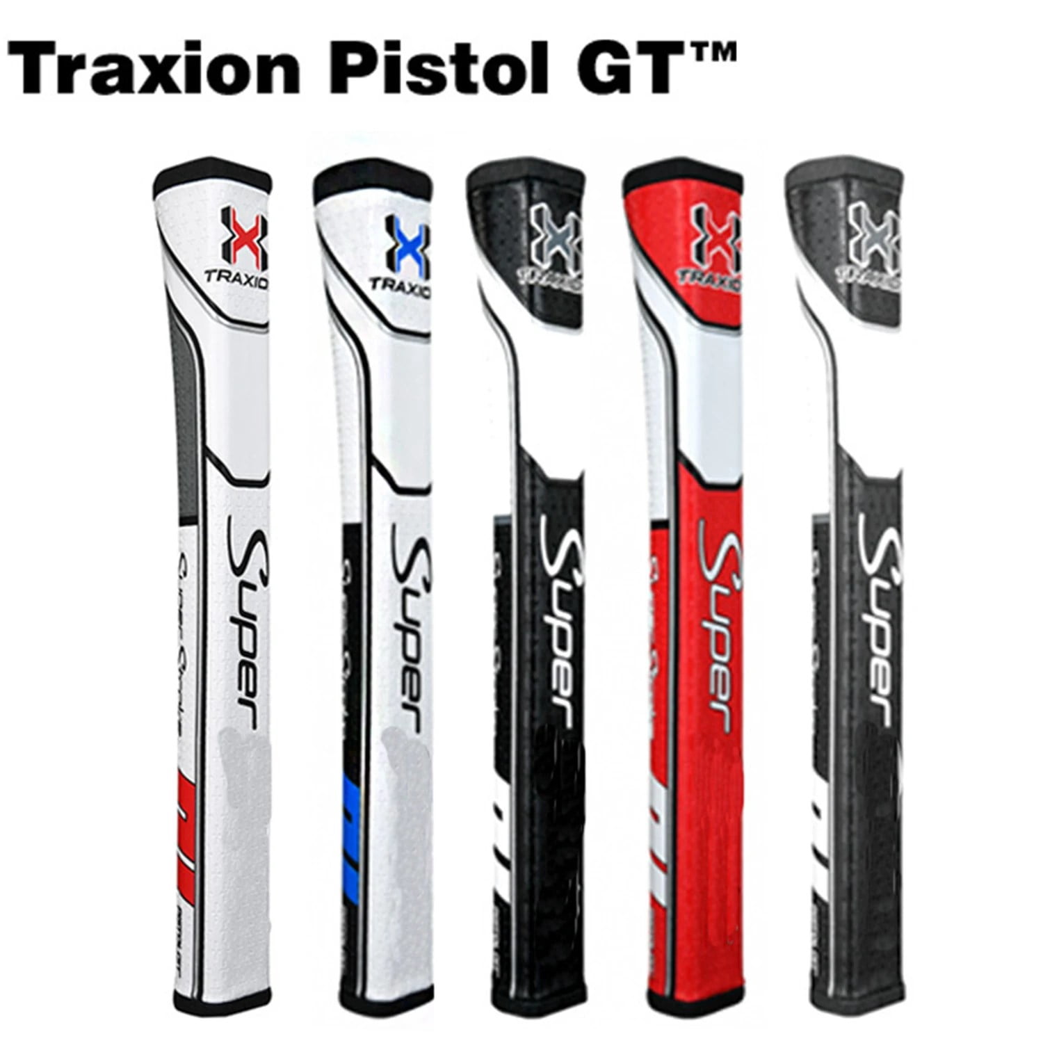 Pistol-GT PU Putter Grip 1.0 2.0 Two Size Golf Grip Non-slip Wear-resistant Golf Putter 5 Color To Choose grey white 1.0