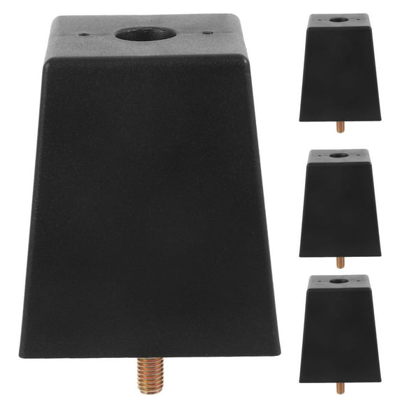 ADDHAT 4Pcs Black Plastic Sofa Feet Stable and Versatile for Home 3.9x2.8x2.8in