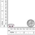 thumbnail image 6 of Gem Stone King 925 Sterling Silver Sky Blue Aquamarine and Pink Tourmaline Engagement Ring for Women | 1.00 Cttw | Round 5MM | Gemstone March Birthstone | Size 5, 6 of 6