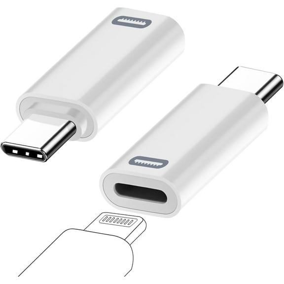 QUANHANG 2 Pack Adapter Compatible with iPhone 15/15 Plus/15 Pro/15 Pro Max,iPad Air, Support PD Fast Charging and Data Transfer (White)