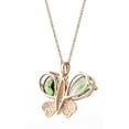 thumbnail image 7 of Galaxy Gold 14K Solid Rose Gold 14" Butterfly Necklace with 6.6 CT Natural Diamonds and Green Amethysts, 14"-24" Sizes, Symbol of Renewal, 7 of 7