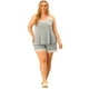 thumbnail image 3 of Conjunto de pijapamujer, talgrande, panel de encaje, cintuelástica, pantalones cortos, rode dormir, rode salón gris 3XL, 3 of 6