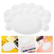 WHAMVOX Footprint Design Paint Palette for Kids - Plastic Oil Painting Palette Tray Color Mixing Plate Artist Paint Crafting Pallets for Artist Mixing White