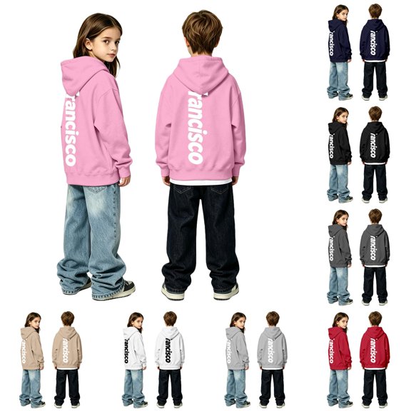 Bigetiay Girls City Print Pullover Hoodie Long Sleeve Warm Outdoor Casual Sweatshirt for Fall Winter 9-10 Years