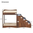 thumbnail image 3 of Unipaws Pet Bunk Bed with Removable Step for Dogs and Cats, Multi-Level Bed Window Perch Seat Platform, Walnut, 3 of 7