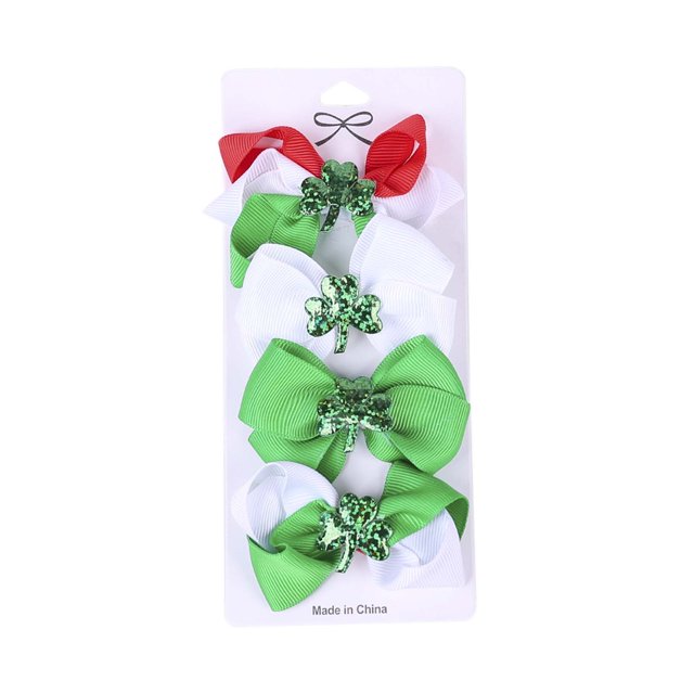 Conjunto De Cuatro Piezas Con Lazo Para Bebé, Niña, Día Irlandés, Horquilla, Día De San Patricio Odeerbi LM103-5522