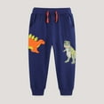 thumbnail image 2 of Toddler Boys Pants Kids Autumn Cartoon Dinosaur Embroidered Drawstring Sports Children Clothing Sweatpants, Sizes 3-4 Years, 2 of 8