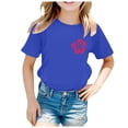 thumbnail image 1 of 2DXuixsh T-Shirt Fille Décontracté Manches Courtes Blouse Ample Douce T-Shirt Enfant T-Shirt Manches Mi-Longues Col Rond Impression Dessin Animé Bleu Taille 160, 1 of 8