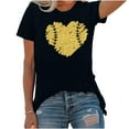 thumbnail image 5 of LYXSSBYX Plus Size Womens Shirts Clearance Women's Baseball Sport Printed T-Shirt with Round Neck and Short Sleeved Top, 5 of 5