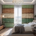 thumbnail image 2 of Farmhouse Dark Sage Green Brown Blackout Curtains for Bedroom/Living Room, Pinch Pleated Black Out Curtains, Vintage Wooden Striped Room Darkening Window Drapes with Hooks 2 Panels, 59"x70", 2 of 8