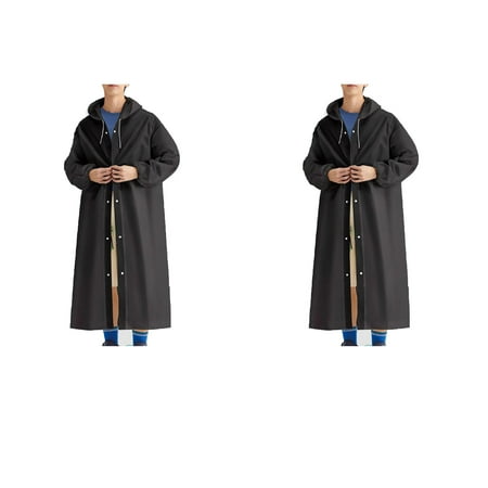 TELOLY Poncho Light EVA Flat Ponchos Adult Water-Repellent Women s Rain Jacket with Adjustable Drawstring Hood Elastic Cuffs Men s Rain Jacket for Outdoor Comfort