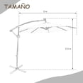 thumbnail image 3 of Costway 3m Sombrilla de Offset con Base Cruzada para Patio Solar con Luces LED Manivela para Rotación 8 Costillas Poste de Aluminio, 3 of 9