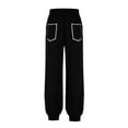 thumbnail image 6 of FUNUONY Womens Wide Leg Barrel Pants Elastic High Waisted Trousers Loose Casual Palazzo Pants with Pockets Cropped Relax Fit Trouser Ankle Pants Baggy Casual Summer Pants with Pockets Black Xxl, 6 of 6