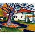 thumbnail image 2 of Sayen, Henry Lyman 14x12 Black Ornate Wood Framed with Double Matting Museum Art Print Titled - Blue Trees, 2 of 4