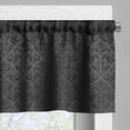 thumbnail image 5 of Ambesonne Dark Grey Valance & Curtain, Black Damask Floral, 55"x45", Black Grey, 5 of 6