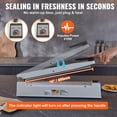 thumbnail image 3 of KFFKFF Manual Impulse Sealer, 16-inch, with Adjustable Heat Settings, Ideal for Sealing PE, PP, Mylar, and Plastic Bags. Aluminum Construction, Mobile Design Includes Additional Replacement Kit, 3 of 9