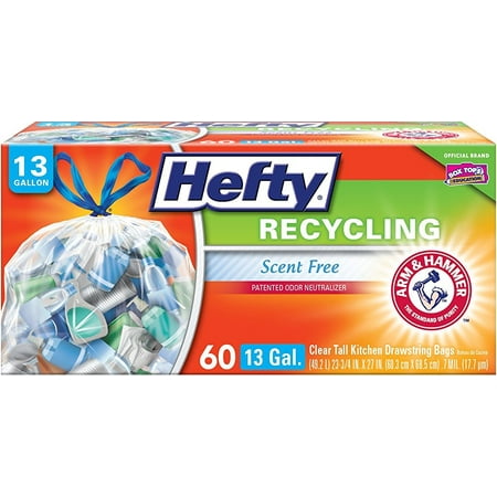 Hefty Recycling Clear Scent Free Drawstring Bags