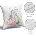 thumbnail image 4 of Fall Blue Pink Pumpkin Pillow Covers 16x16 Set of 2 Watercolor Pumpkins Throw Pillows Autumn Themed Decorations Thanksgiving Decorative Pillowcase Cotton Square Cushion Cover for Couch Sofa Bed, 4 of 6