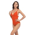 thumbnail image 4 of Charmo Women's Scalloped One Piece Swimsuit Bandage Bathing Suits Ladies Sexy Monokini Swimwear, 4 of 6