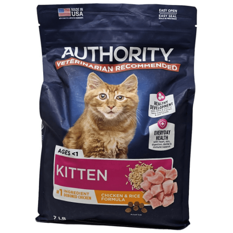 Authority Kitten Chicken and Rice Dry Cat Food 7 Pounds