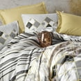 thumbnail image 2 of SUSSEXHOME Black Cubes %100 Cotton Duvet Cover Set Beige, Queen Size Duvet Cover, 1 Duvet Cover, 1 Fitted Sheet and 2 Pillowcases, Iron Safe, Hypoallergenic, Breathable Bedding Set, 2 of 7