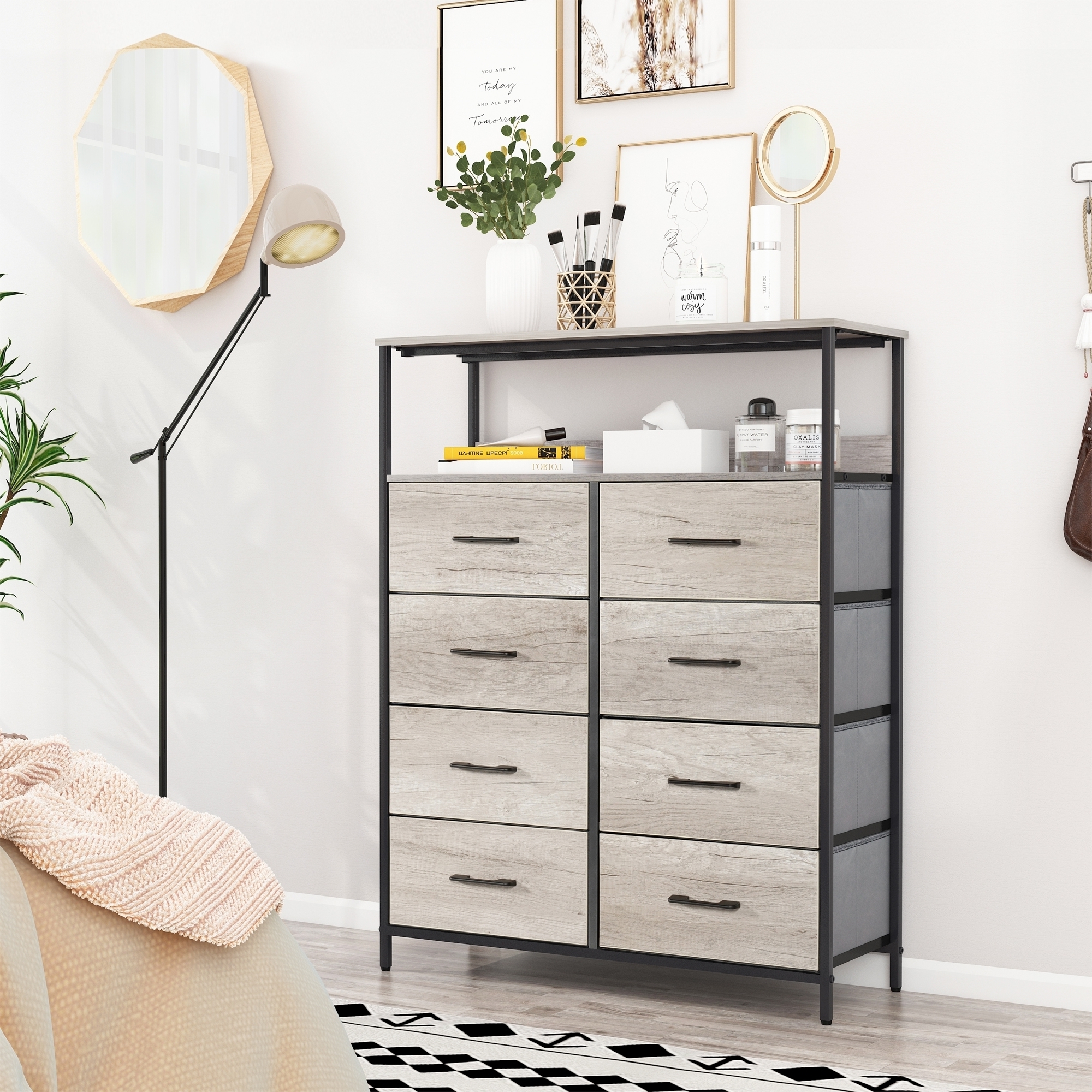 Lyncohome Dresser With 8 Drawers Dresser For Bedroom Chest Of Drawers