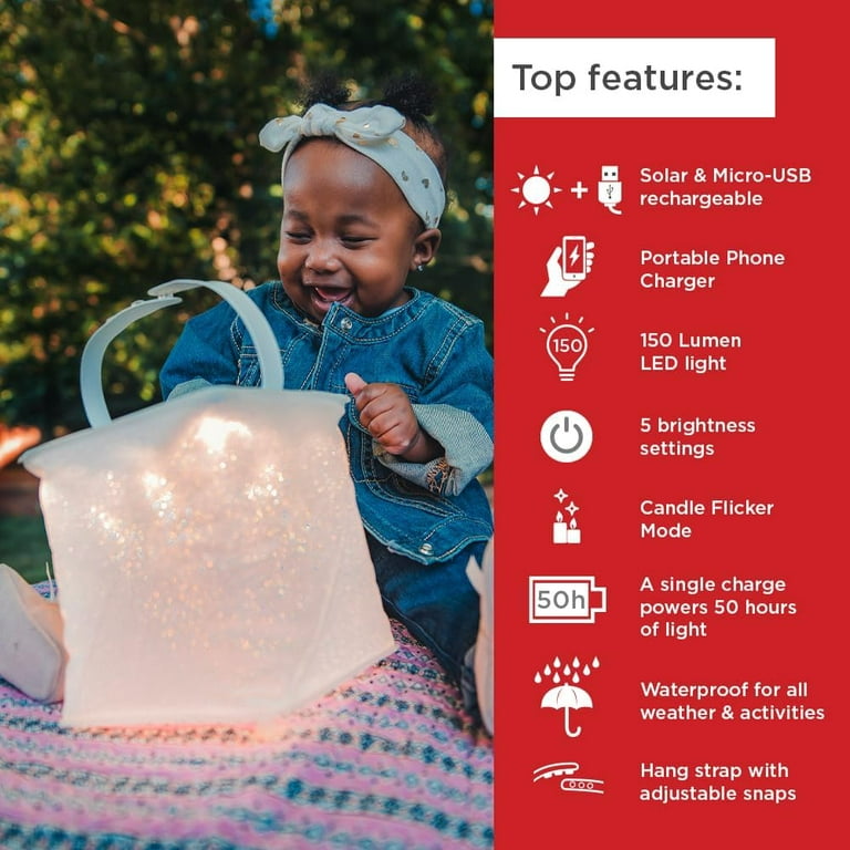  LuminAID Solar Camping Lantern - Inflatable LED Lamp Perfect  for Camping, Hiking, Travel and More - Emergency Light for Power Outages,  Hurricane, Survival Kits - As Seen on Shark Tank 